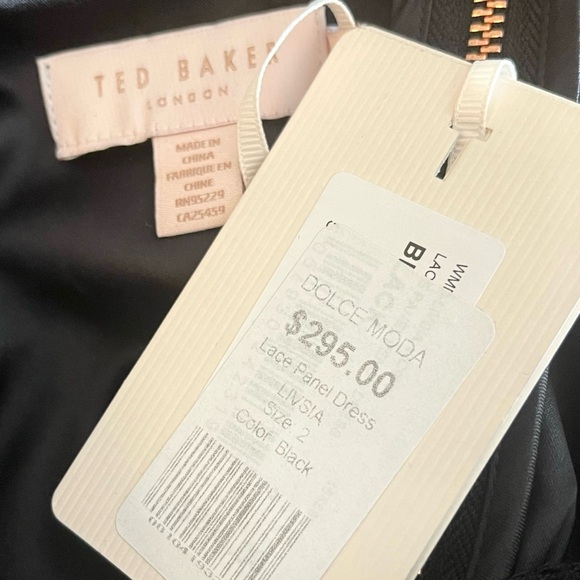 ❤️ NWT! Ted Baker London Black ‘Livsia’ Lace Insert Dress - Picture 10 of 12